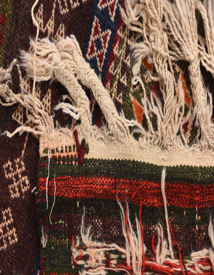 Detail image of  4' 5 x 13' 3  Hand Woven Kilim Fars Wool Runner Rug