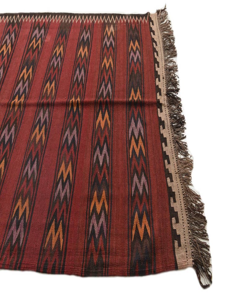 Detail image of  4' 3 x 15' 2  Hand Woven Kilim Fars Wool Runner Rug