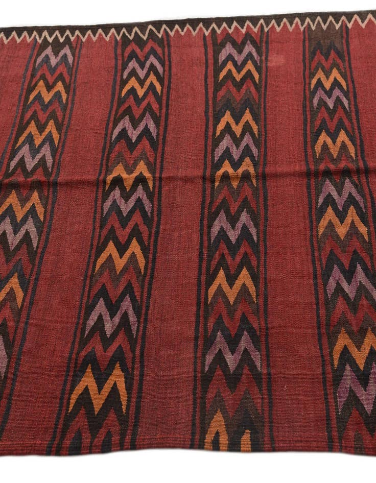 Detail image of  4' 3 x 15' 2  Hand Woven Kilim Fars Wool Runner Rug