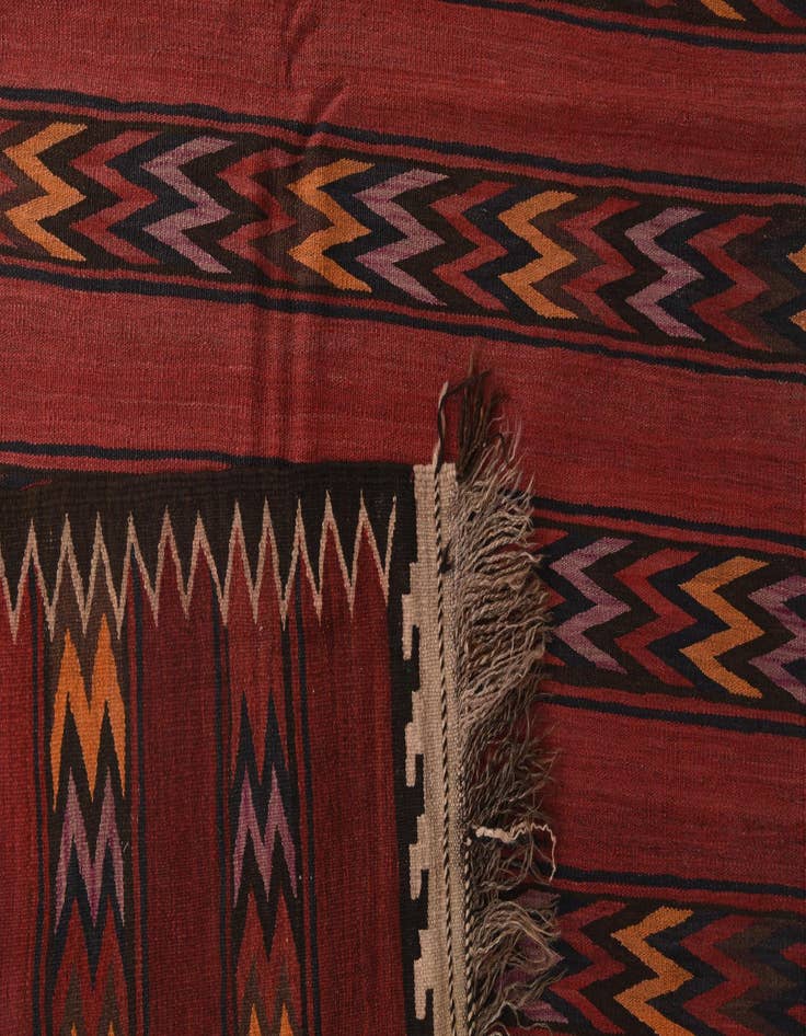 Detail image of  4' 3 x 15' 2  Hand Woven Kilim Fars Wool Runner Rug