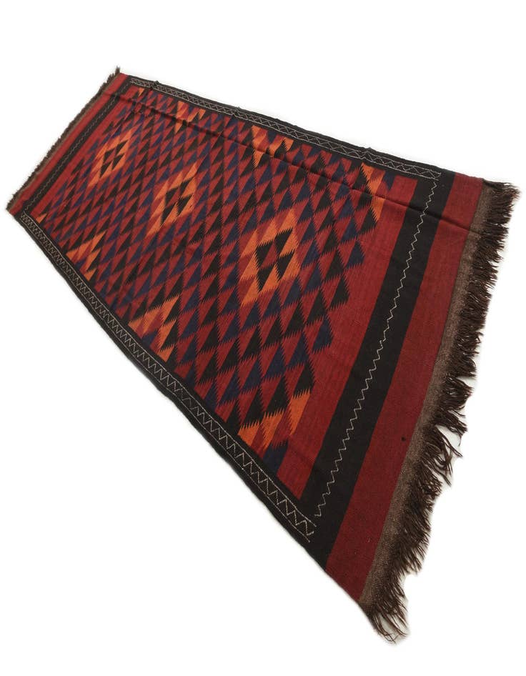 Detail image of  4' 7 x 12' 5  Hand Woven Kilim Fars Wool Runner Rug