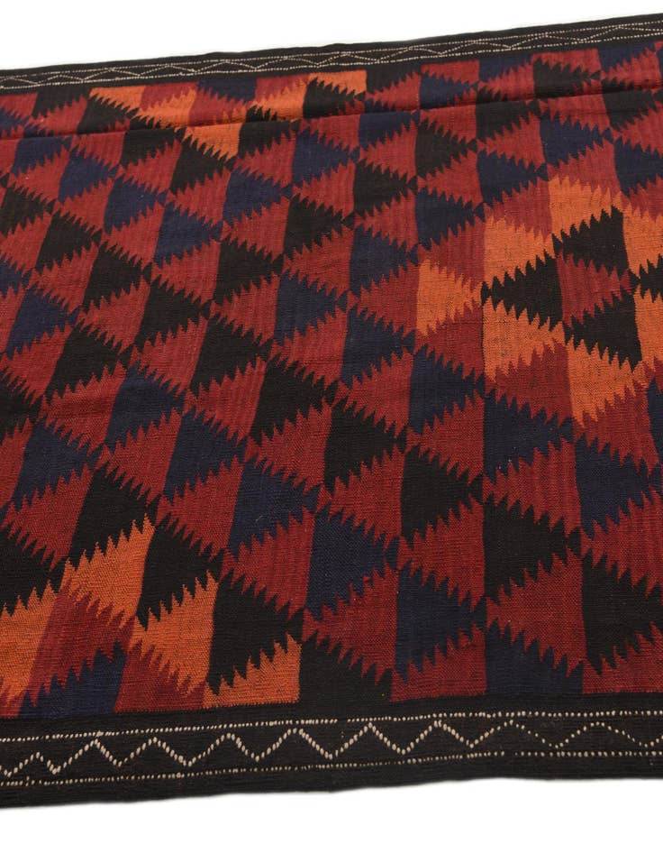 Detail image of  4' 7 x 12' 5  Hand Woven Kilim Fars Wool Runner Rug