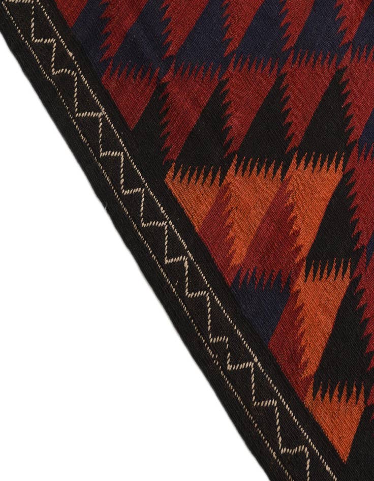 Detail image of  4' 7 x 12' 5  Hand Woven Kilim Fars Wool Runner Rug