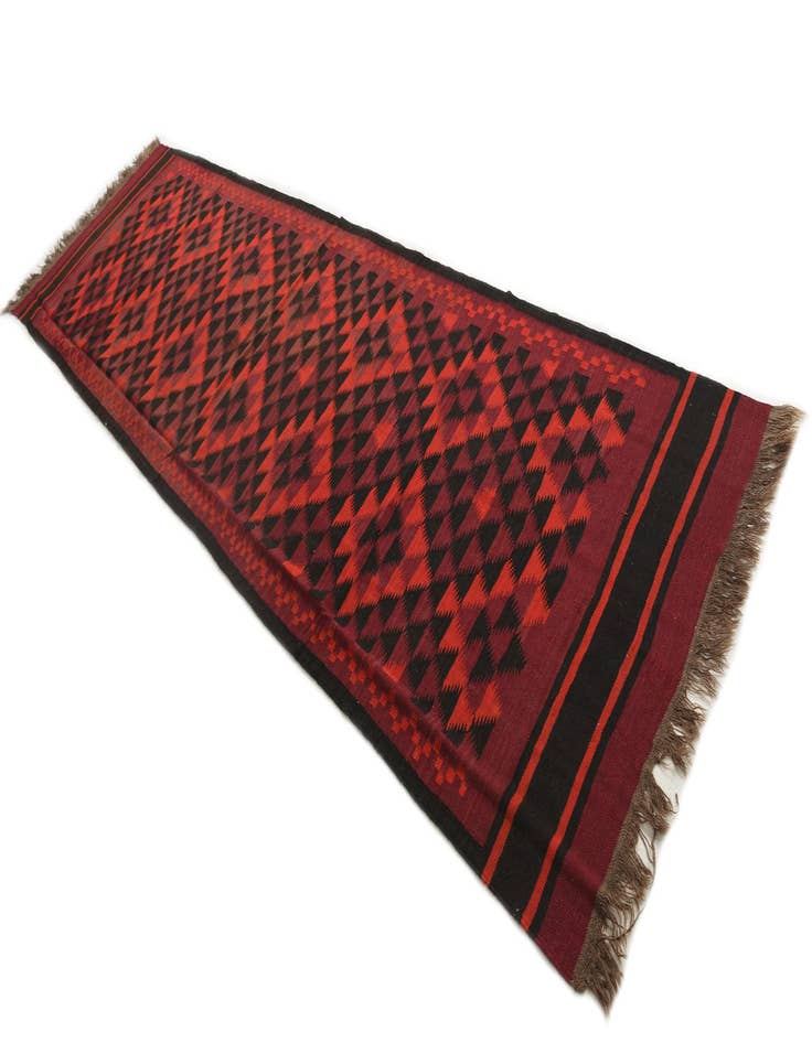 Detail image of  4' 3 x 14' 6  Hand Woven Kilim Fars Wool Runner Rug