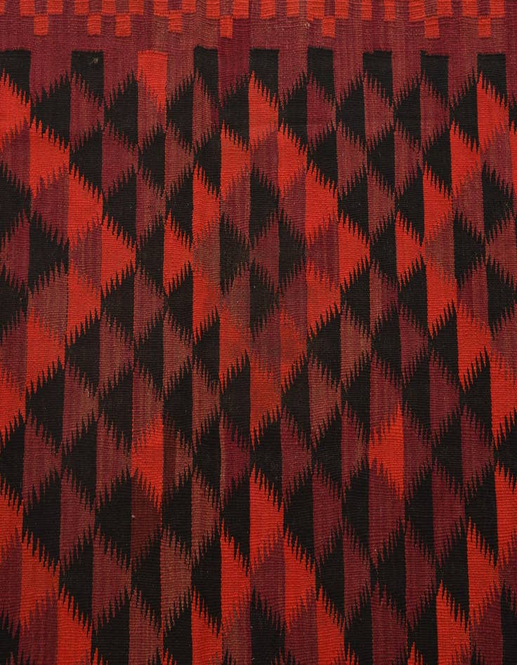 Detail image of  4' 3 x 14' 6  Hand Woven Kilim Fars Wool Runner Rug