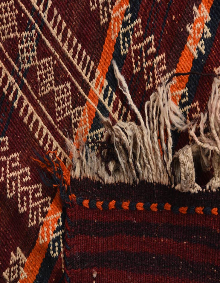 Detail image of  4' 6 x 10' 9  Hand Woven Kilim Fars Wool Runner Rug