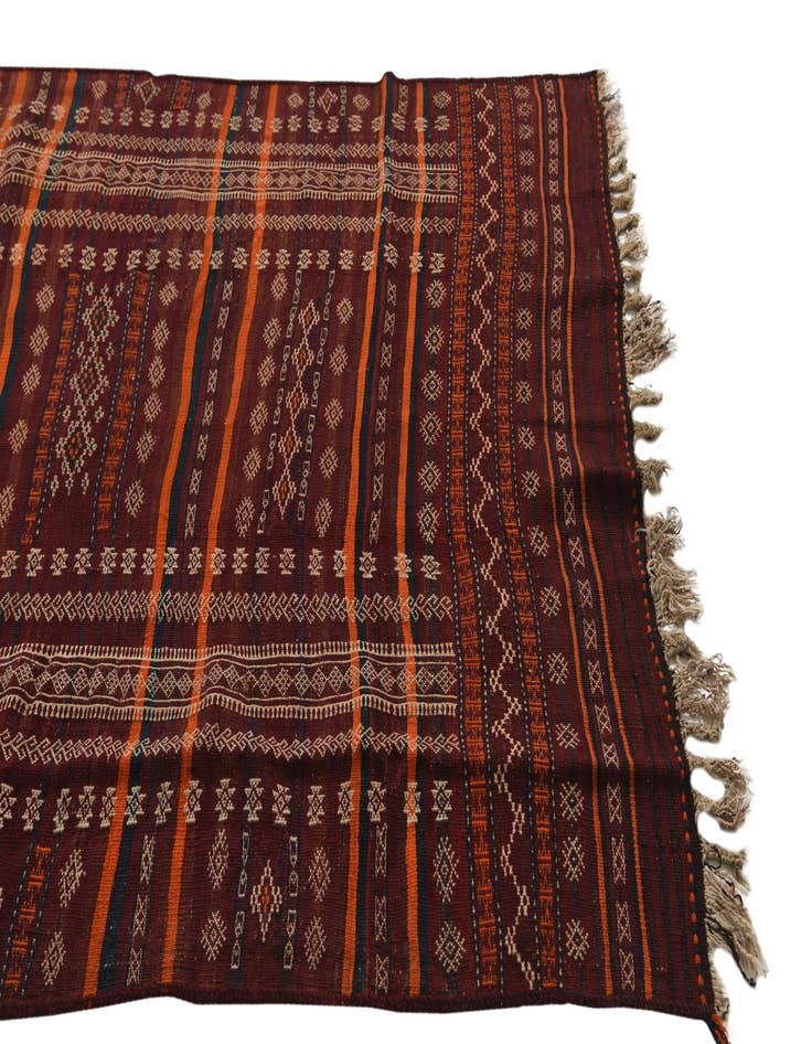 Detail image of  4' 6 x 10' 9  Hand Woven Kilim Fars Wool Runner Rug
