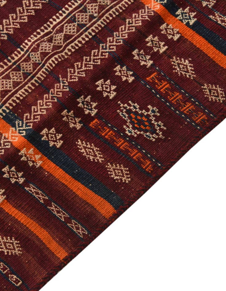Detail image of  4' 6 x 10' 9  Hand Woven Kilim Fars Wool Runner Rug