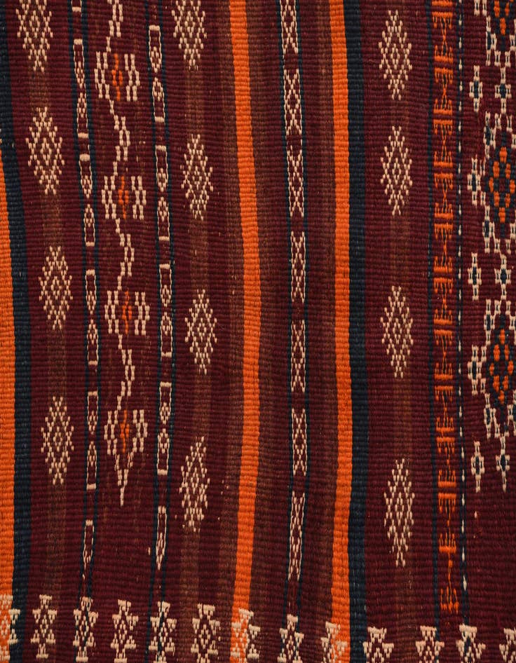 Detail image of  4' 6 x 10' 9  Hand Woven Kilim Fars Wool Runner Rug