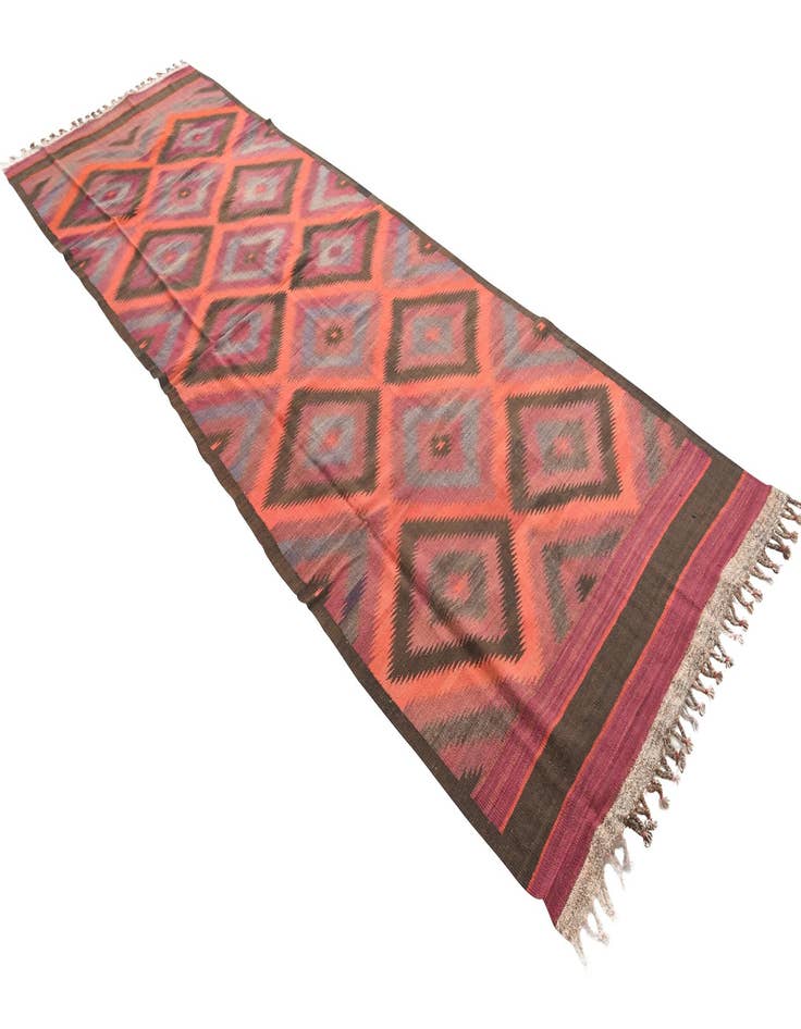 Detail image of  4' 9 x 15'  Hand Woven Kilim Fars Wool Runner Rug