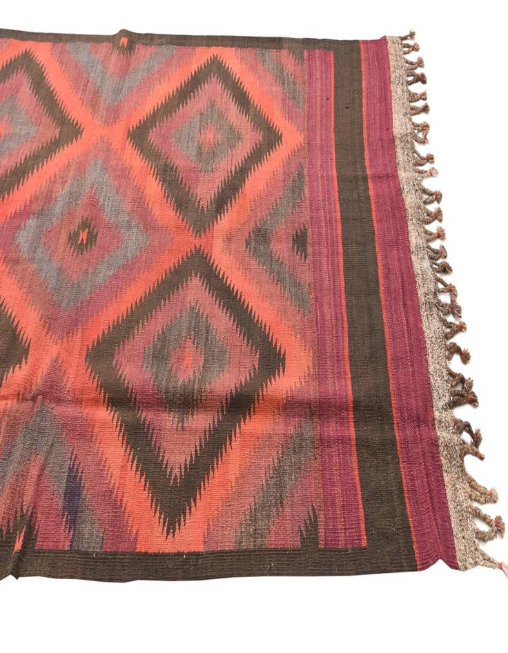 Detail image of  4' 9 x 15'  Hand Woven Kilim Fars Wool Runner Rug