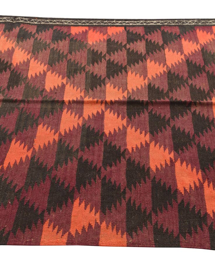 Detail image of  4' 3 x 11' 10  Hand Woven Kilim Fars Wool Runner Rug