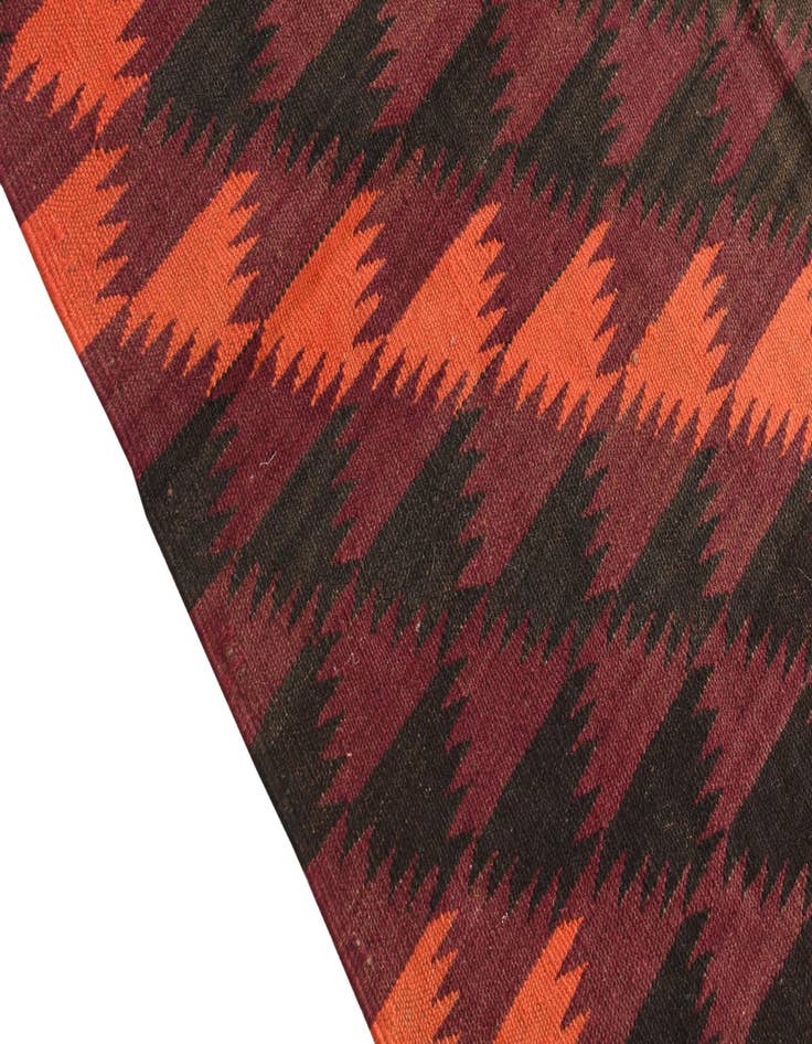 Detail image of  4' 3 x 11' 10  Hand Woven Kilim Fars Wool Runner Rug