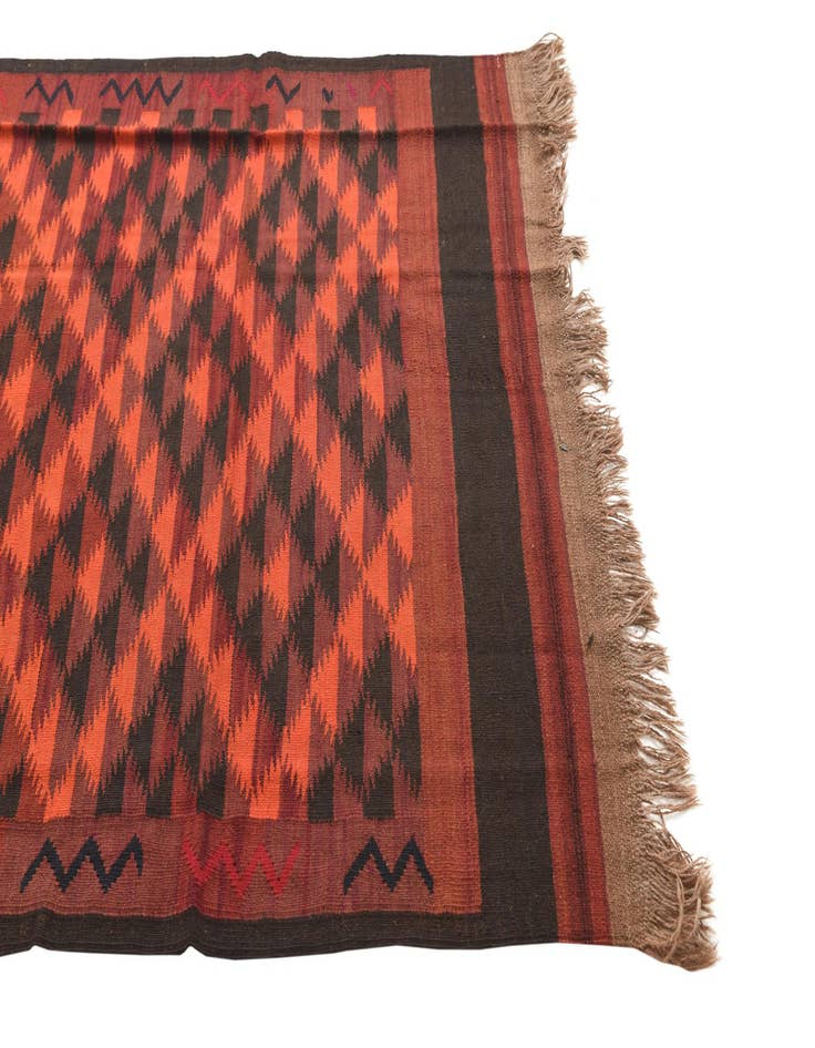 Detail image of  4' 4 x 12' 1  Hand Woven Kilim Fars Wool Runner Rug