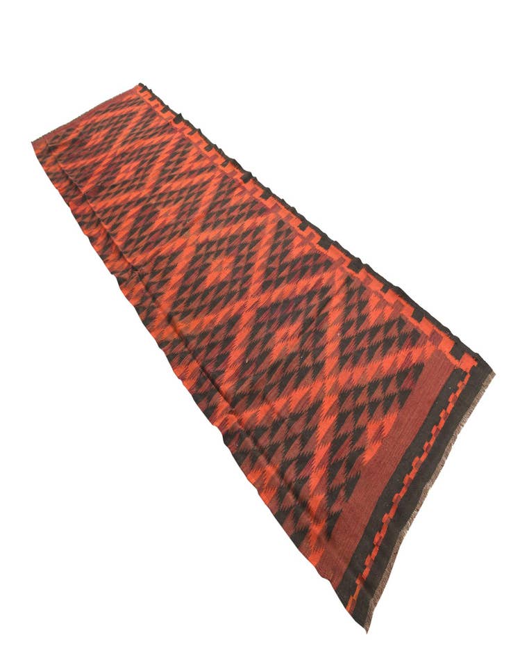 Detail image of  4' 1 x 13' 2  Hand Woven Kilim Fars Wool Runner Rug