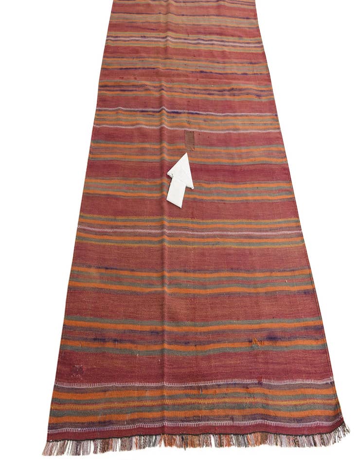 Detail image of  4' 3 x 9' 1  Hand Woven Kilim Fars Wool Runner Rug