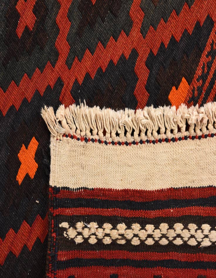 Detail image of  4' 3 x 9' 3  Hand Woven Kilim Fars Wool Runner Rug