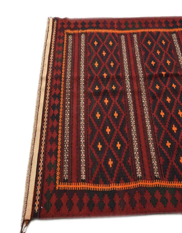 Detail image of  4' 6 x 9' 5  Hand Woven Kilim Fars Wool Runner Rug