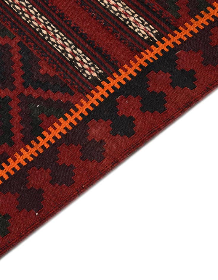 Detail image of  4' 6 x 9' 5  Hand Woven Kilim Fars Wool Runner Rug