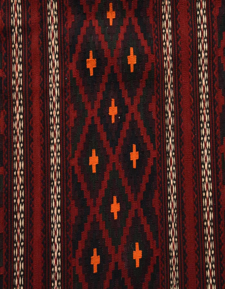 Detail image of  4' 6 x 9' 5  Hand Woven Kilim Fars Wool Runner Rug