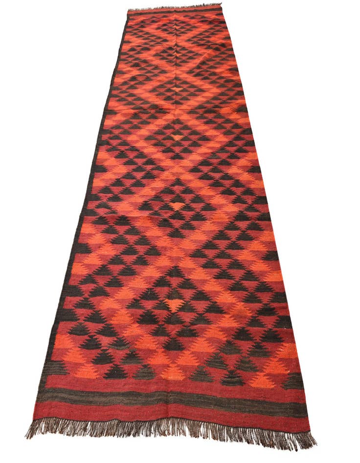 Detail image of  4' 6 x 11' 7  Hand Woven Kilim Fars Wool Runner Rug