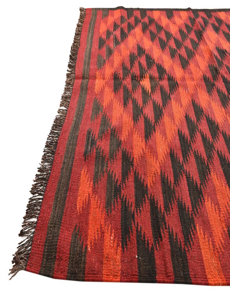Detail image of  4' 6 x 11' 7  Hand Woven Kilim Fars Wool Runner Rug