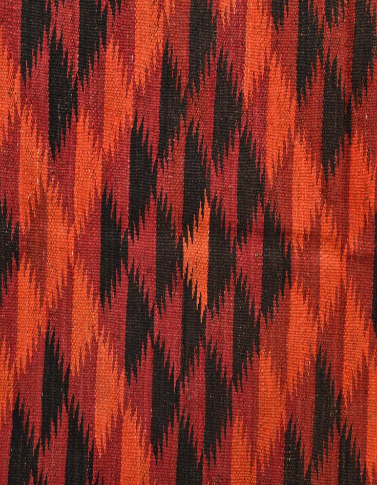 Detail image of  4' 6 x 11' 7  Hand Woven Kilim Fars Wool Runner Rug