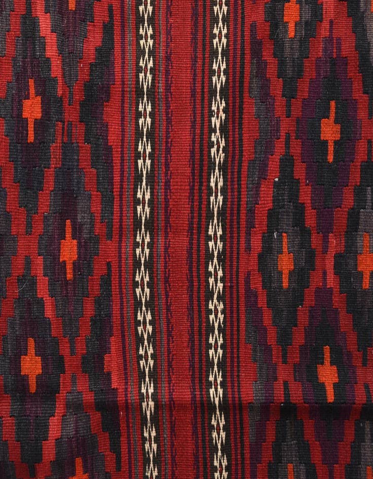 Detail image of  4' 2 x 10' 9  Hand Woven Kilim Fars Wool Runner Rug