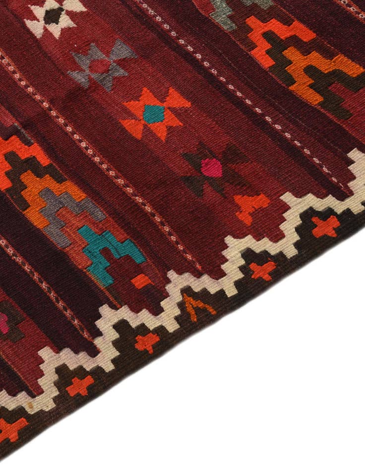 Detail image of  4' 8 x 9' 5  Hand Woven Kilim Fars Wool Runner Rug