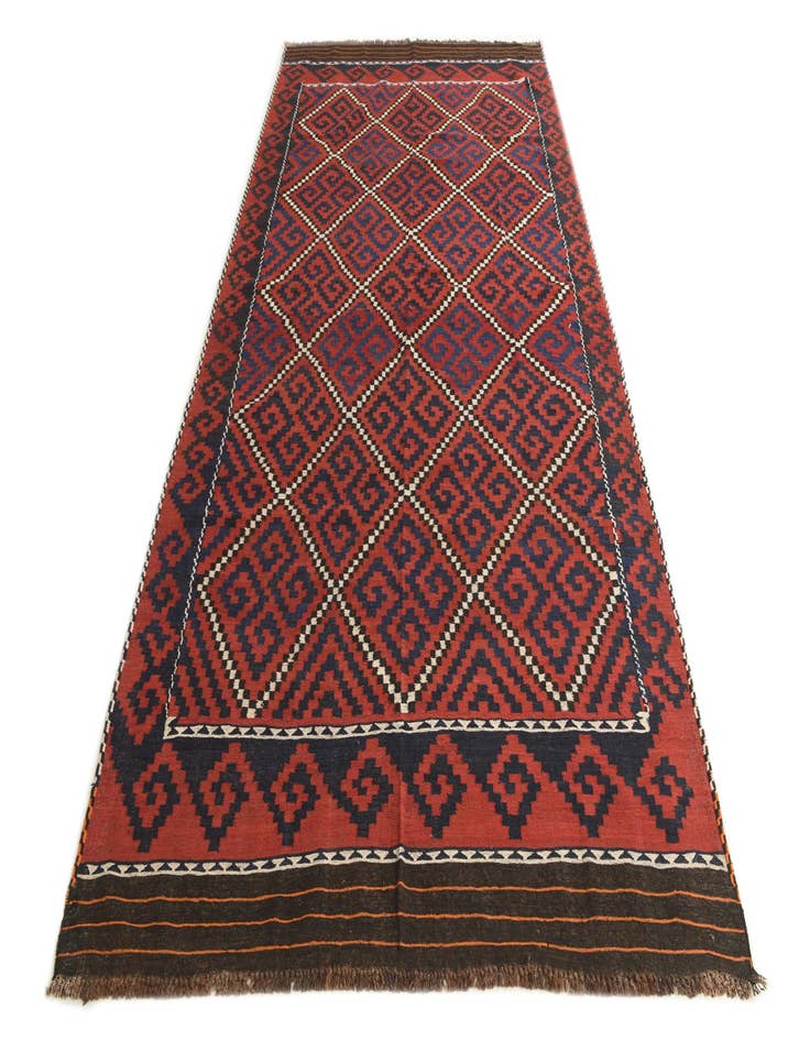 Detail image of  6' 5 x 12'  Hand Woven Kilim Fars Wool Runner Rug