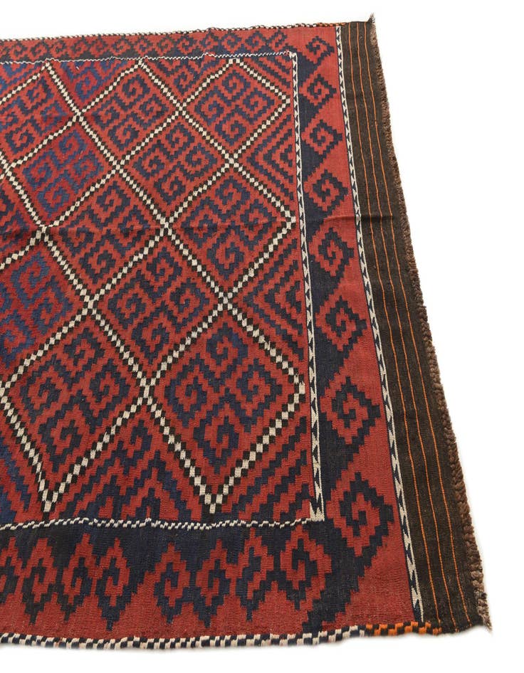 Detail image of  6' 5 x 12'  Hand Woven Kilim Fars Wool Runner Rug