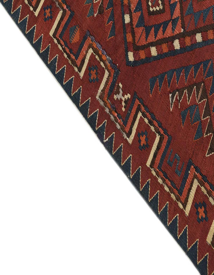 Detail image of  4' 8 x 13' 3  Hand Woven Kilim Fars Wool Runner Rug