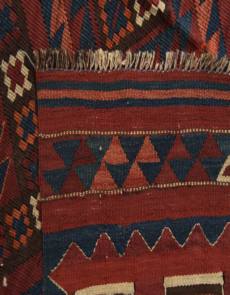 Detail image of  4' 8 x 13' 3  Hand Woven Kilim Fars Wool Runner Rug