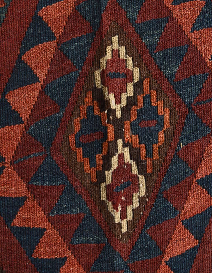 Detail image of  4' 8 x 13' 3  Hand Woven Kilim Fars Wool Runner Rug