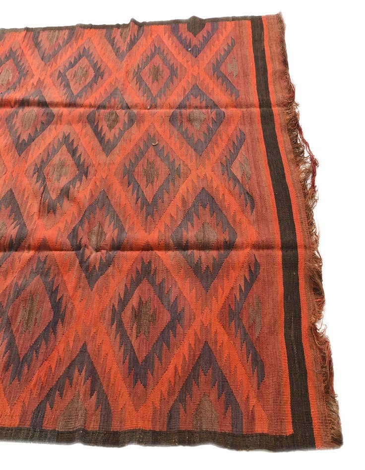 Detail image of  4' 9 x 14' 3  Hand Woven Kilim Fars Wool Runner Rug