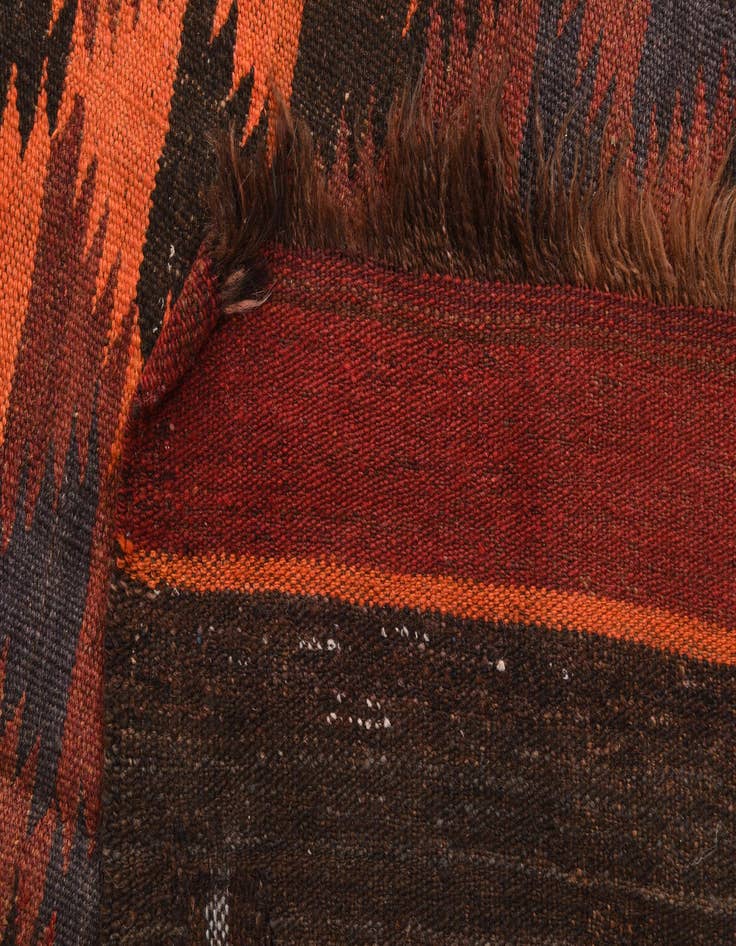 Detail image of  4' 6 x 14' 5  Hand Woven Kilim Fars Wool Runner Rug