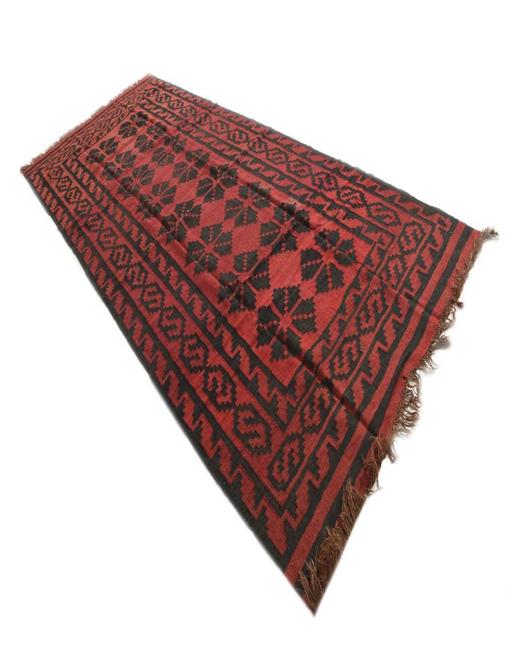 Detail image of  5' 7 x 13' 4  Hand Woven Kilim Fars Wool Runner Rug