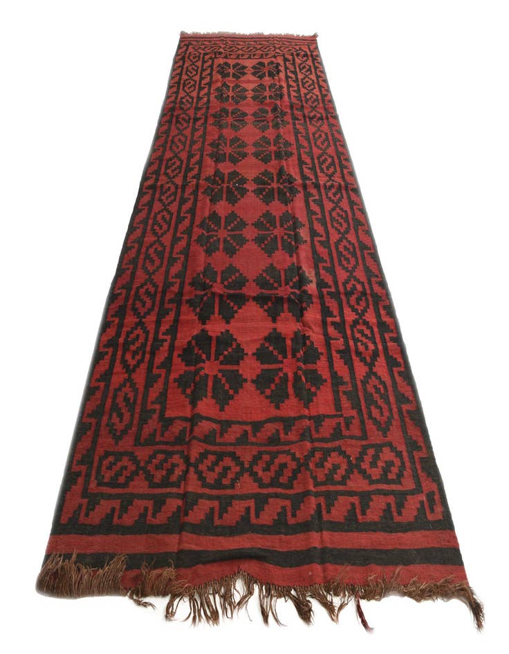 Detail image of  5' 7 x 13' 4  Hand Woven Kilim Fars Wool Runner Rug