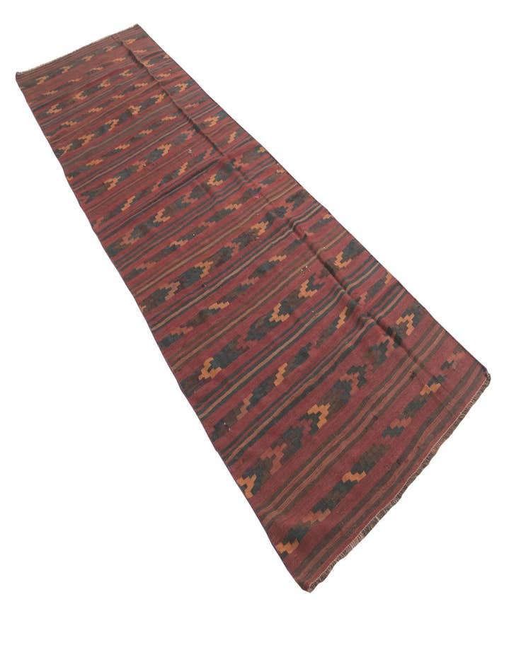 Detail image of  3' 9 x 11' 7  Hand Woven Kilim Fars Wool Runner Rug