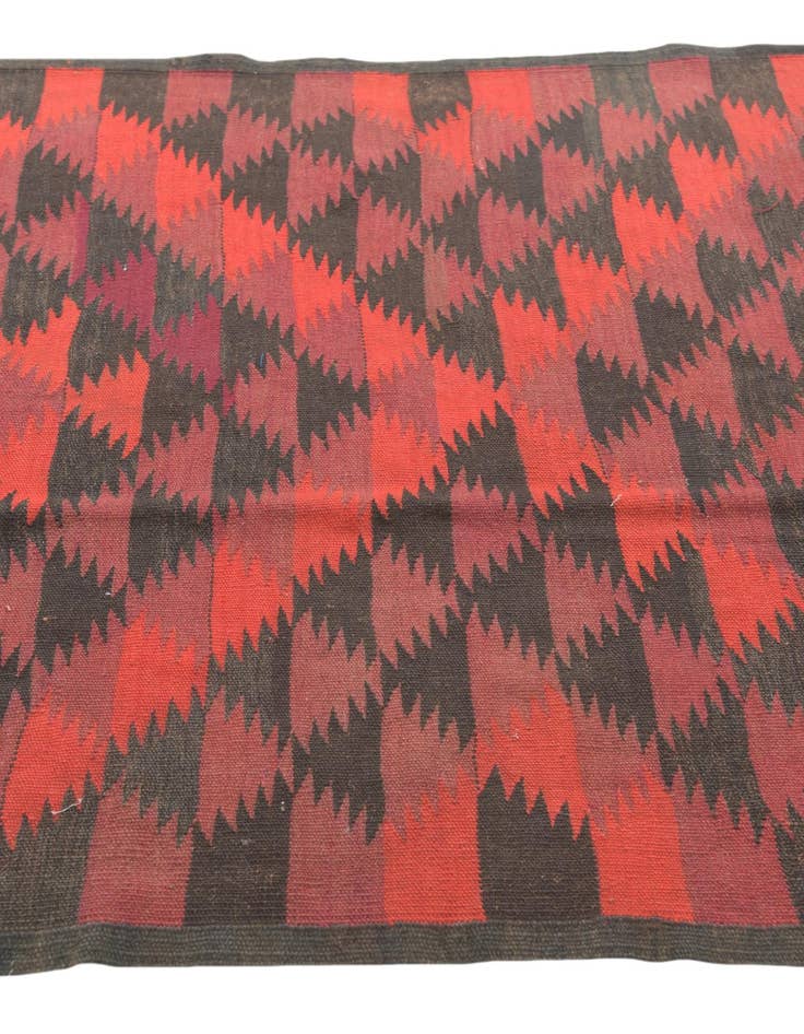 Detail image of  4' 4 x 10' 9  Hand Woven Kilim Fars Wool Runner Rug