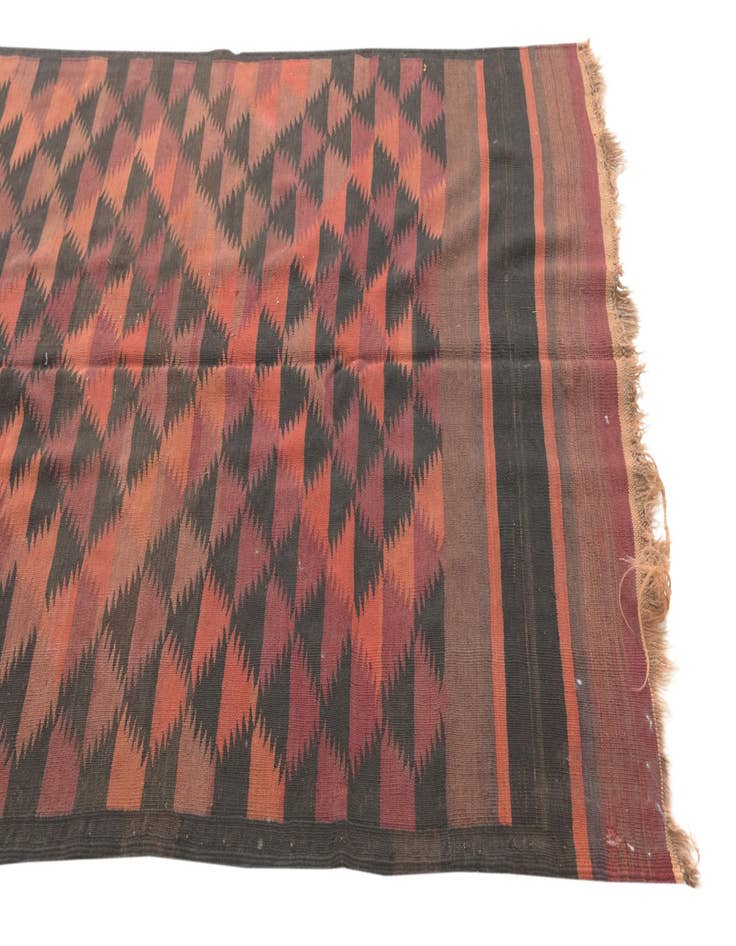 Detail image of  4' 5 x 12' 3  Hand Woven Kilim Fars Wool Runner Rug