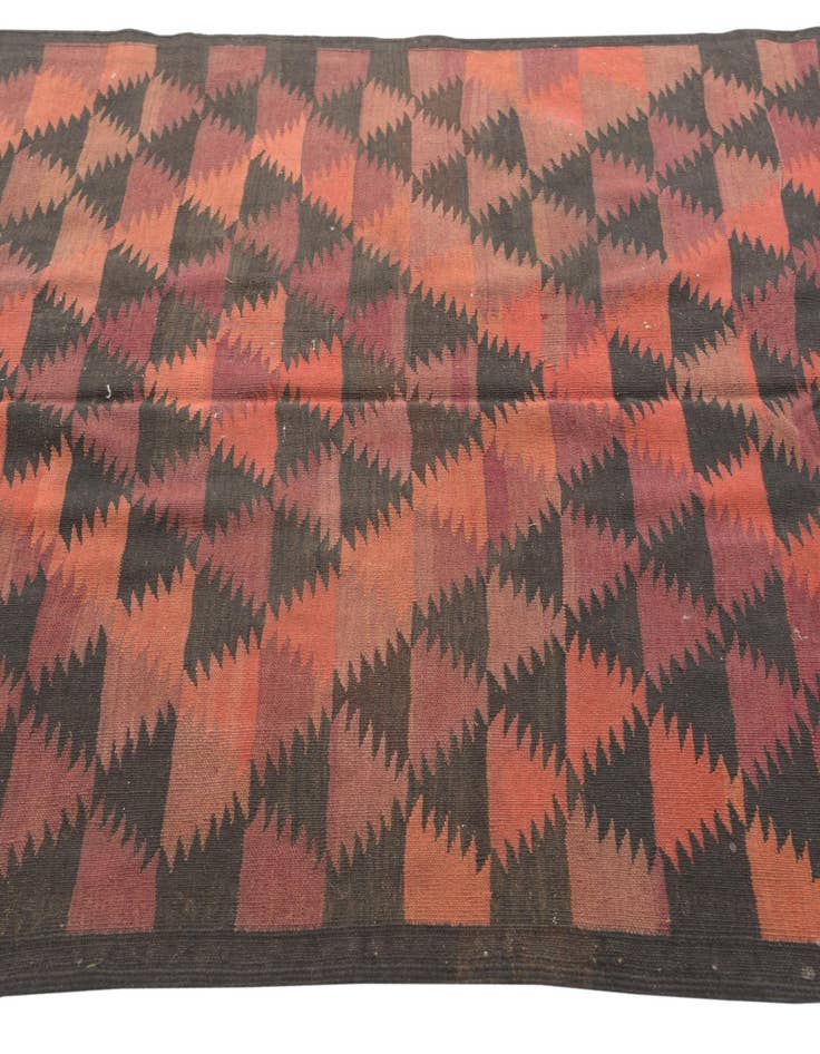 Detail image of  4' 5 x 12' 3  Hand Woven Kilim Fars Wool Runner Rug