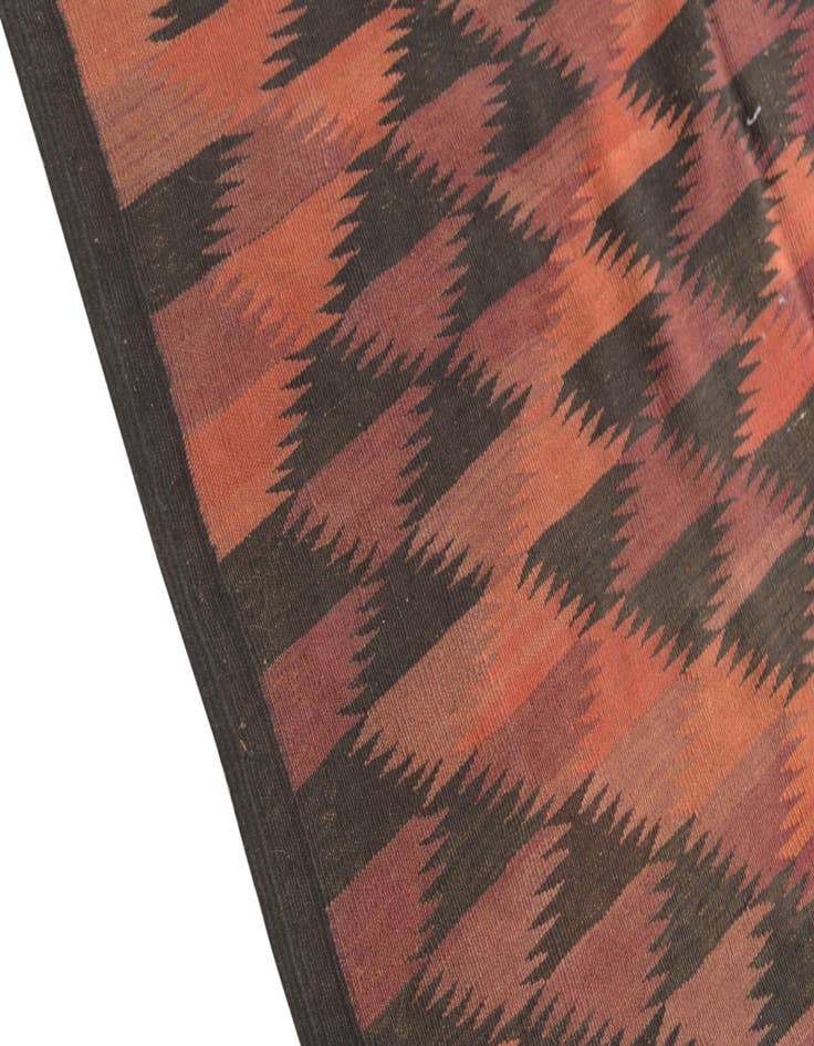 Detail image of  4' 5 x 12' 3  Hand Woven Kilim Fars Wool Runner Rug