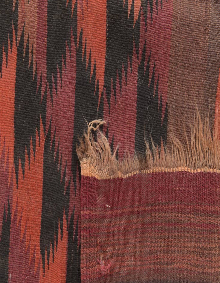 Detail image of  4' 5 x 12' 3  Hand Woven Kilim Fars Wool Runner Rug