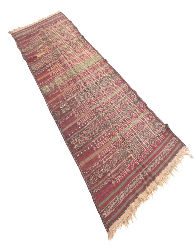 Detail image of  3' 6 x 9' 7  Hand Woven Kilim Fars Wool Runner Rug