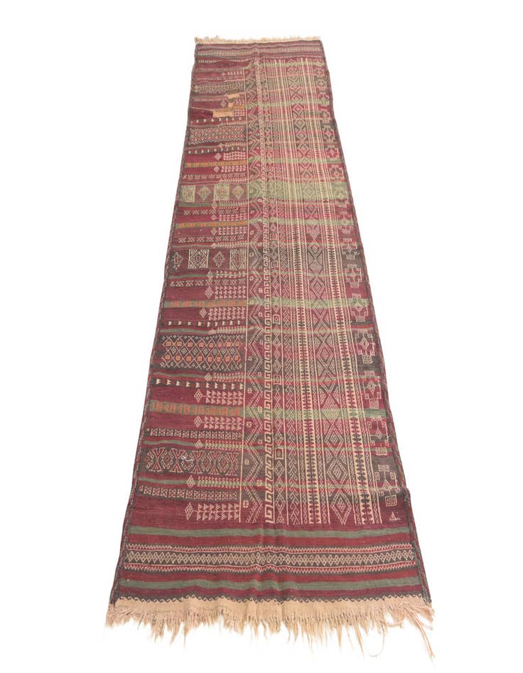 Detail image of  3' 6 x 9' 7  Hand Woven Kilim Fars Wool Runner Rug