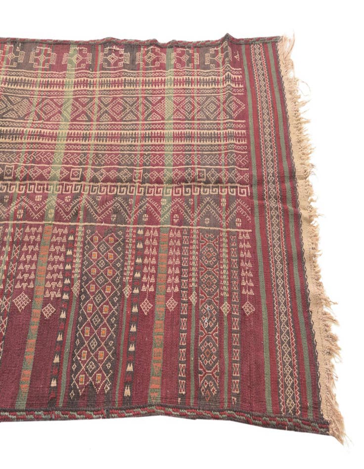 Detail image of  3' 6 x 9' 7  Hand Woven Kilim Fars Wool Runner Rug