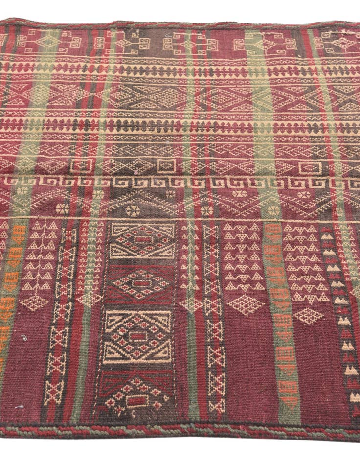 Detail image of  3' 6 x 9' 7  Hand Woven Kilim Fars Wool Runner Rug