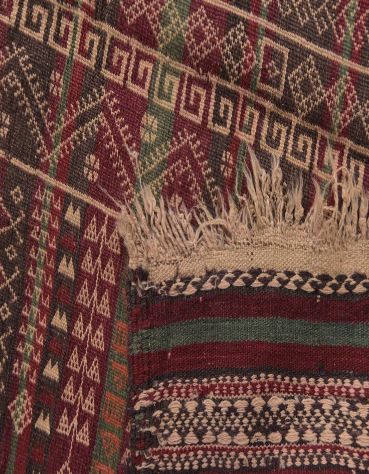Detail image of  3' 6 x 9' 7  Hand Woven Kilim Fars Wool Runner Rug