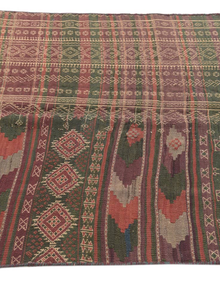 Detail image of  3' 4 x 10'  Hand Woven Kilim Fars Wool Runner Rug